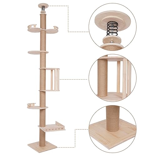 Árbol para Gatos Ajustable de Piso a Techo 104.3" miniatura 5