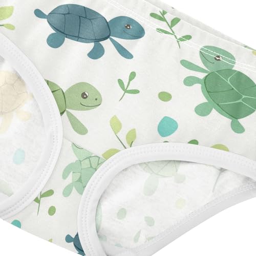 Wusikd Cute Turtles Girls' Underwear Cotton Girls Briefs Soft Toddler Underwear 2T4