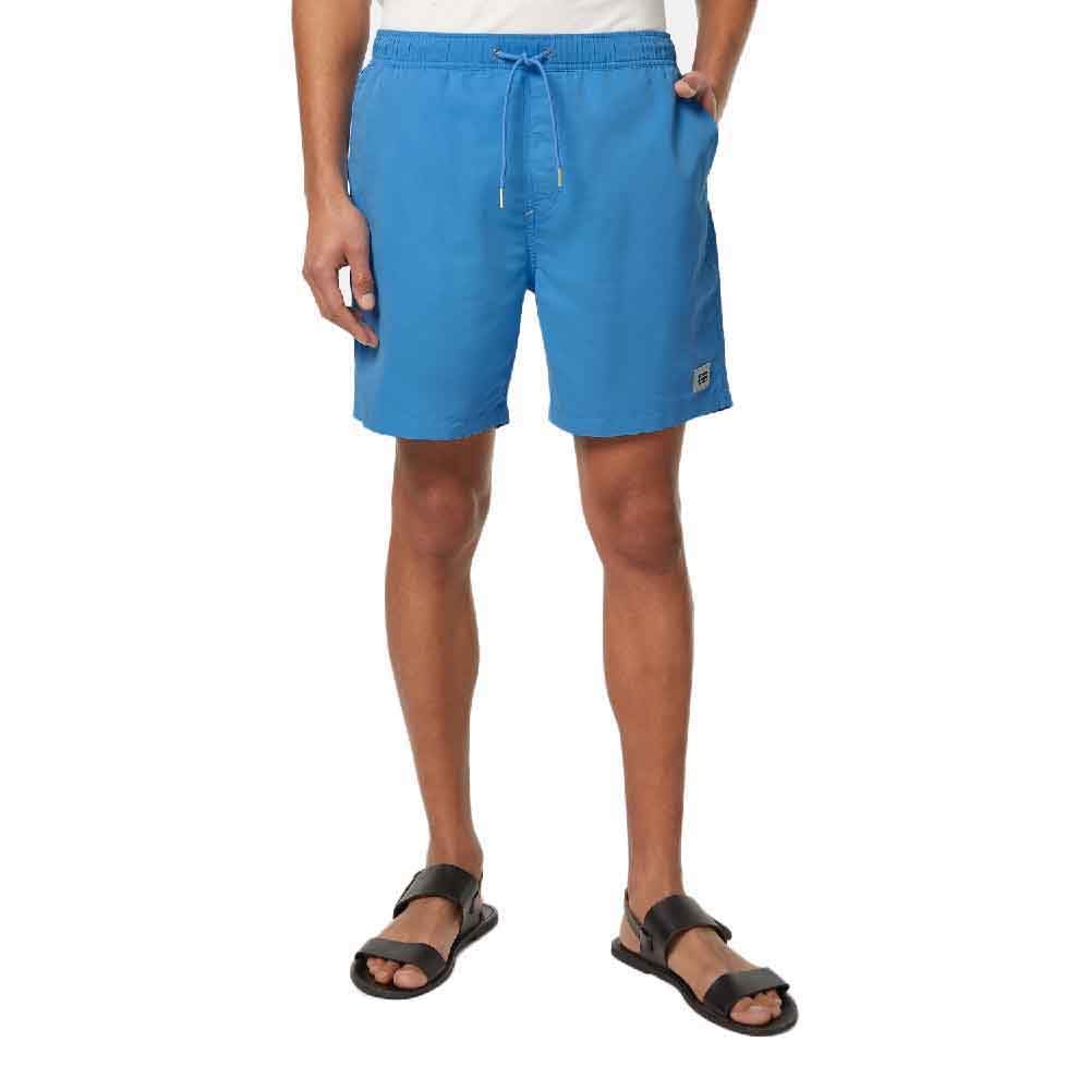 Scotch & Soda Men's Solid Mid-Length Swim Shorts Board Shorts, Aqua Blue, XXL