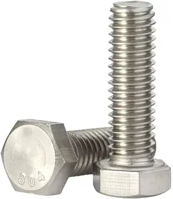 STAINLESS STEEL - Size 24mm 304-A2 HEX SCREW FULL THREAD (DIN 933 / IS 1363) (Pack of 100 pieces) (Length : 75)
