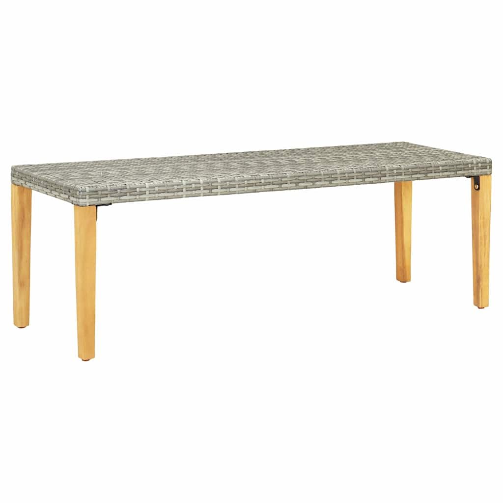 Ławka ogrodowa 80 cm polirattanowa szara