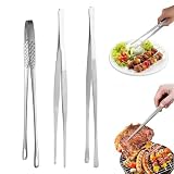 Poignées de précision et utilisation polyvalente : Les côtés plats des pinces pince de cuisine saisissent fermement les grandes surfaces, tandis que leur pointe fine permet de saisir avec précision les plus petits ingrédients. Elles sont idéales comme pinces à viande, à pâtes ou à fondue au fromage, facilitant leur utilisation en cuisine et garantissant un contrôle optimal lors de la cuisson.