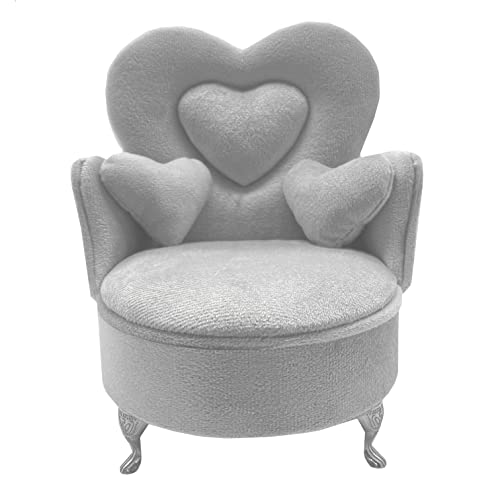 Image of DD-life Openable Sofa Jewelry Box Couch Jewelry Box,Miniature Sofa Velvet Chair Earrings Necklace Bracelet Storage Box, Gift for Girls and Women Jewelry Box(Gray)
