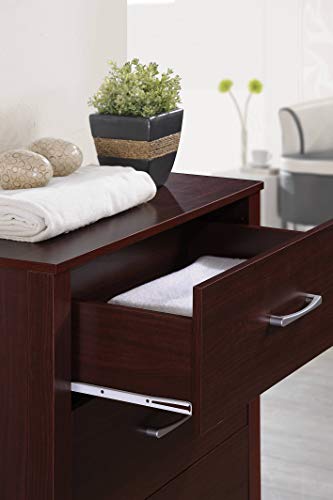 Hodedah 4-Drawer Chest Dresser, 40.3 In. H X 27.5 In. W X 15.5 In. D, Mahogany #TOP4