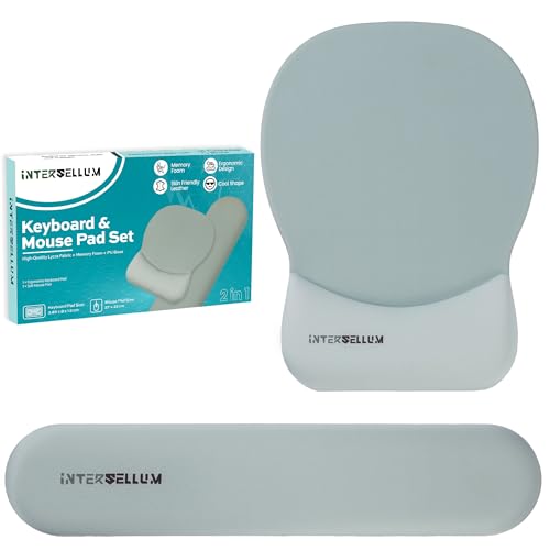 Gel Wrist Rest Mouse Pad Set, Ergonomic Office Mousepad with Memory Foam Wrist Support, Gel Mouse Pad with Wrist Support Keyboard Rest, Non-Slip Desk Accessory for Office, Home & Gaming (Turquoise)