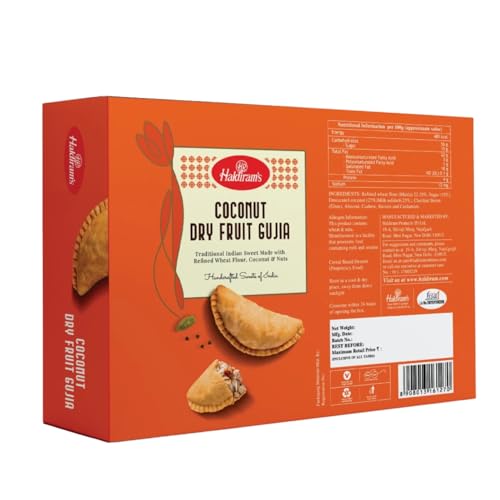 Image of Haldiram's Coconut Dry Fruit Gujia 400g | Gujiya Sweets | Indian Mithai Festive Sweet Gift Box | Mithai for All Occasion- Holi Special