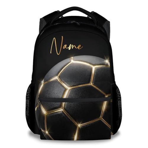 MEETUHONEY Custom Backpack for Kids - Soccer Backpacks for Boys Toddler 17 Inch Large Capacity Soccer Lovers Schoolbag for Kindergarten Elementary