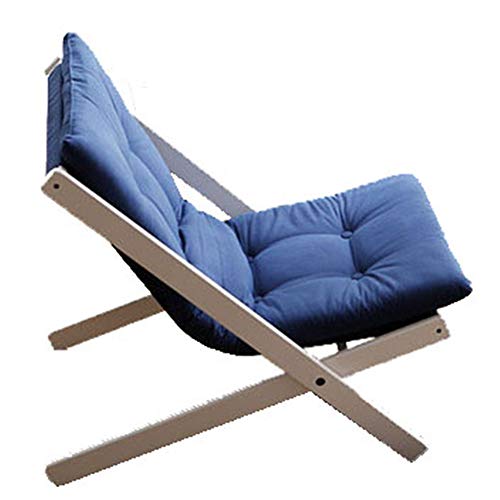 MOMIN Foldable Seat Mini Small Sofa Japanese Lazy Sofa Leisure Balcony Armchair Foldable Lounge Chair (Color : Blue, Size : 65 * 89 * 78cm)