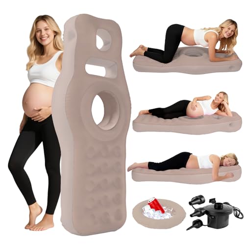 Inflatable Pregnancy Pillow with Belly & Head Hole