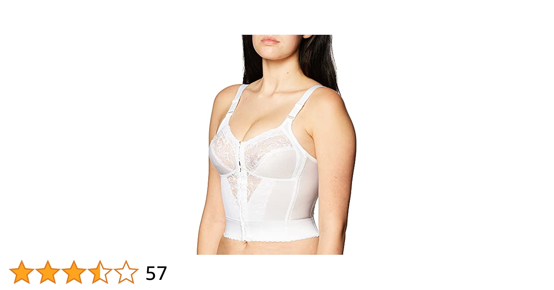 ★PLAGE_seoul★ Tulip Longline Bra_Off White Carnival Womens Front Closure Longline Bra, White, 34D