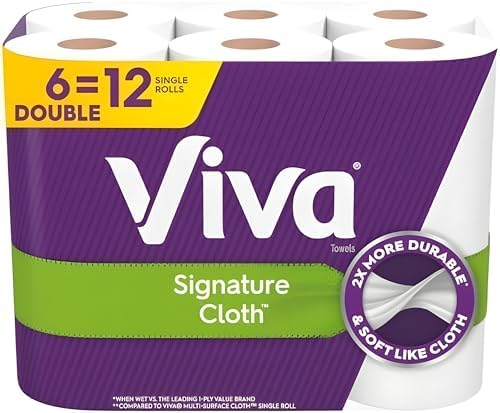 Viva Soft & Strong Kitchen Paper Towels, White, Single Ply, Cloth...