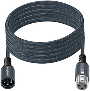 Twozoh XLR Male to Female Audio Cable 0.3M 2 Pack, Braided Balanced 3Pin XLR Microphone Cable (Professional/HIFI)