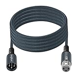 Twozoh Professionelles XLR Kabel 5M, Geflochtenes symmetrisches 3 poliges XLR Stecker auf XLR Buchse HiFi Audio Mikrofonkabel
