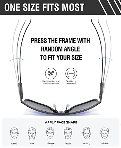 Image of DUCO Trendy Square Sunglasses for Men Women Flat Top Shield Shades Oversized Carbon Fiber Polarized Sun Glasses DC8209