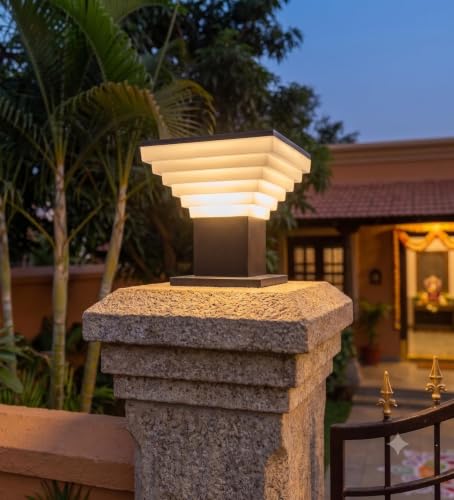 Image of Gate Light Outdoor Lamp Garden for Home Gate, Black (Pack of 2 Pc)