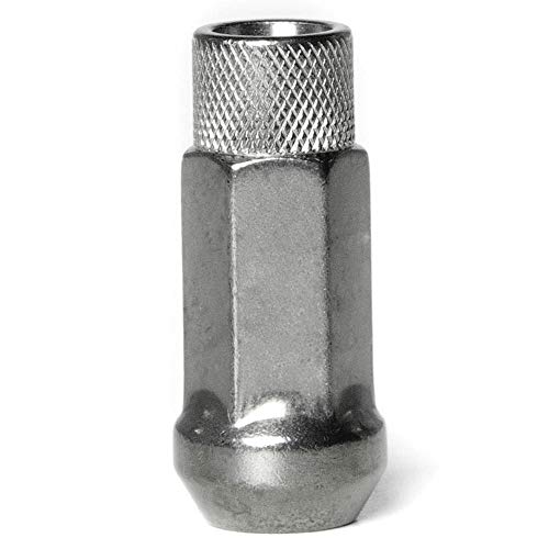 Image of Circuit Performance Forged Steel Extended Open End Hex Lug Nut for Aftermarket Wheels: 12x1.25 Hyper Black - 20 Piece Set + Tool