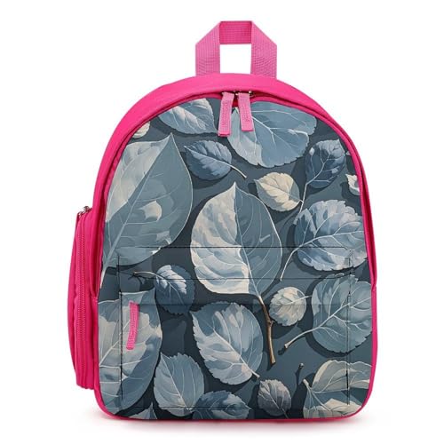 Blue Gray Leaf Branch Backpack for Men Women, Durable Small Bookbag Lightweight Daypack for Travel, Hiking, Pink-style