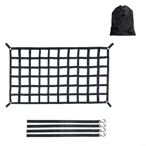 Advokingtap Rete di copertura per letto di camion resistente, con ganci regolabili, rete a rete per SUV e rimorchi (L—208 x 127 cm)