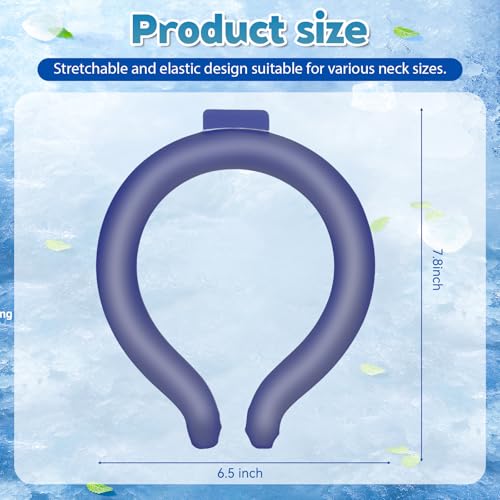 Image of Neck Cooling Tube, Wearable Body Cooler Freeze Below 64F with Insulated Bag, Reusable Cooling Neck Wraps for Summer, Outdoor Sports, Hiking, Travel, Hot Weather Relief for Men & Women (Navy*2)