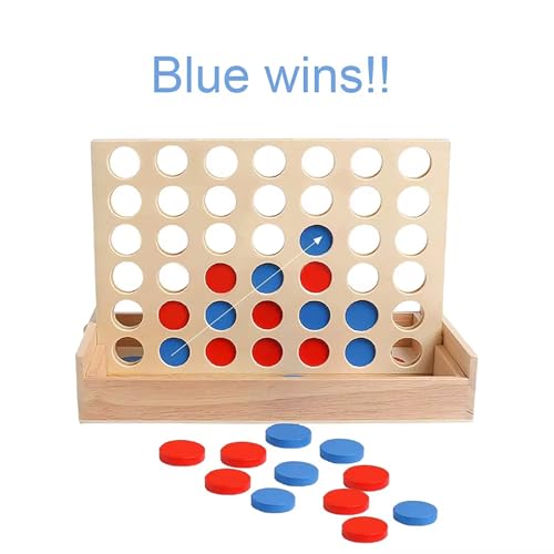 Juego clásico de estrategia 4 en línea de madera miniatura 5