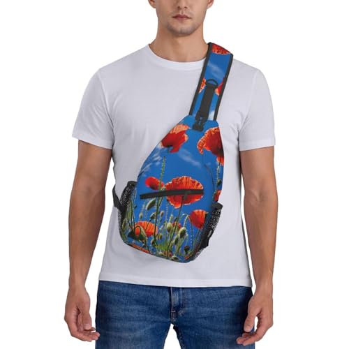 Bolso cruzado Poppies On Blue Sky para hombre y mujer miniatura 7