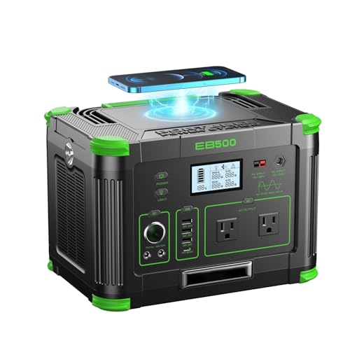Image of 500W Portable Power Station, Solar Generator 519.48Wh Lithium Battery Power | Generator Outdoor Solar Generator with 2 * 120V AC Outlets, Mobile Battery Backup Pack for RV Trip Camping, Adventure, Home