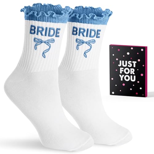 Bride Socks For Women - Bridal Shower Bride Presents Elegant Wedding Gifts Romantic Groom Novelty Socks Unique New Keepsake Soft Comfortable Perfect For Anniversaries Or Honeymoon