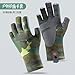 keynoyin Men's Outdoor Breathable Non-Slip Half-Finger Sports Gloves, wear-Resistant Fishing Equipment Fishing gloves-308 Camouflage Green-L