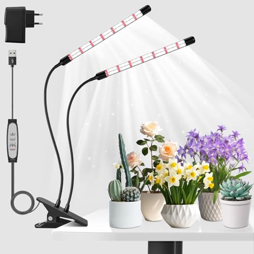 COKOLILA 2 Köpfe Pflanzenlampe LED, 160 LEDs 6500K 630nm Vollspektrum Grow Light, 3 Lichtmodi Pflanzenlicht mit 6/12/18H Neuestem Timer, 5 Helligkeit, ideal für Pflanzen COKOLILA 2 Köpfe Pflanzenlampe LED, 160 LEDs 6500K 630nm Vollspektrum Grow Light, 3 Lichtmodi Pflanzenlicht mit 6/12/18H Neuestem Timer, 5 Helligkeit, ideal für Pflanzen