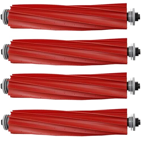 Image of 4-Pack Rubber Main Brushes for Roborock Q Revo /S7 /S7+ /S7 MaxV /S7 MaxV Plus /T7S /T7S Plus /Q7 /Q7+ /Q7 Max /Q7 Max+ /Qrevo Pro /Qrevo S /Qrevo Plus /QV 35A /QV 35S Robot Vacuum Cleaners Replacement Parts