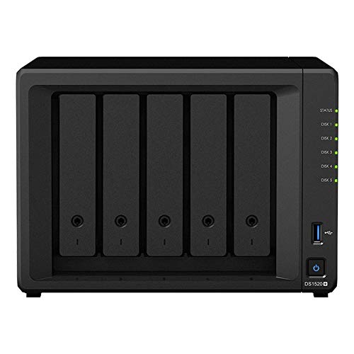 Synology Disk Station DS1520+ - Serveur NAS - 5 Baies - SATA 6Gb/s - Raid 0, 1, 5, 6, 10, JBOD - RAM 8 Go - Gigabit Ethernet - iSCSI