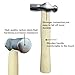 Mini Ball Peen Hammer Anti-Slip Wooden Short Handle, 5 OZ Household Small Hammer for DIY, Woodworking, Repair, Camping, Escape Tool