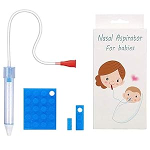 Baby Nasal Aspirator with 24 Hygiene Filters, Mucus Aspirator for Baby, Cleanable and Reusable Nasal Congestion Relief…