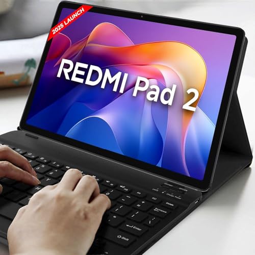 Image of HOM Tri Fold Wireless Bluetooth Keyboard with Detachable Tablet Case Cover for Xiaomi Redmi Pad 2 11 inch Tablet