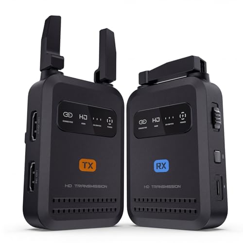Transmisor y receptor de video inalámbrico Zunate, sistema portátil de transmisión de video 1080P 60fps, baja latencia, alcance de 200M, frecuencia de 5GHz para streaming en vivo, conferencias y eventos miniatura 1