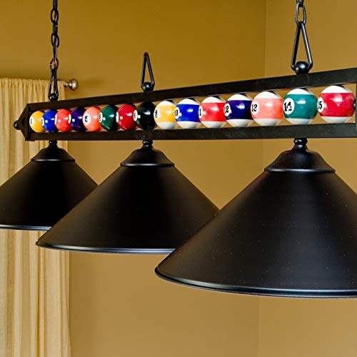 Elk 190-1-Bk-M Designer Classics 3-Light Billiard Light, 14-Inch, Matte Black With Metal Shades