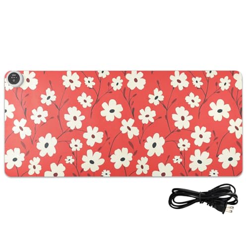 Tapis de souris chauffant en PU imperméable avec base antidérapante 80x33cm