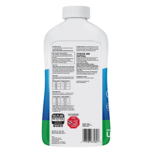 Hth 67084 Swimming Pool Care Algae Guard Advanced, Swimming Pool Chemical, Fast-Acting, 32 Fl Oz & 67067 Swimming Pool Care Clarifier Advanced - Crystal Clear Water In 24 Hours #TOP2