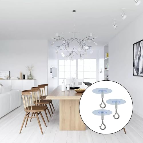 Image of 2 PCS Adhesive Ceiling Hook, Heavy Duty Self-Stick Ceiling Hooks, Ceiling Hooks for Hanging Plants, for Bird Feeders, Lanterns, Wind Chimes, Planters, Outdoor Decoration Hooks