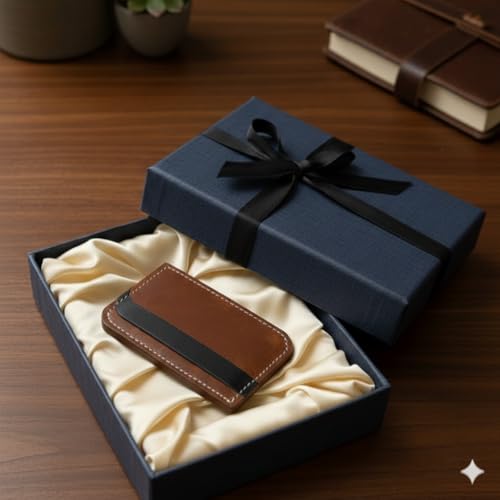 Image of Genuine Leather Card Holder Wallet for Men & Women | Slim Pocket Size Card Holder with Cash Slot | Debit Credit Visiting Card Organizer for Daily Use (Style 12)