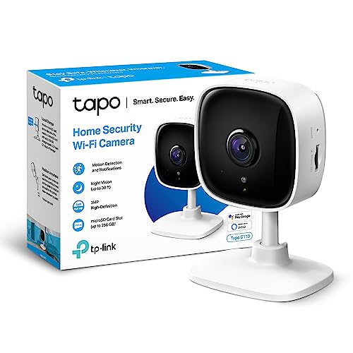 TP-Link Cámara Wi-Fi para interiores Tapo C110, cámara de vigilancia de 3 MP, visión nocturna,...