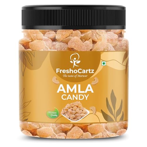 Image of FreshoCartz Dried Sweet Amla Candy 500g Jar | Indian Organic Dry Gooseberries (Avla) | Traditional Sweet & Tangy Amla Candy | No Added Refined Sugar | Ready-to-Eat Gooseberry Treat