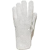 BOMJJOR Michael Diamond Glove for Adult Men Billie Jean Glove MJ Fans Punk Rhinestone Glove Gift(Left)