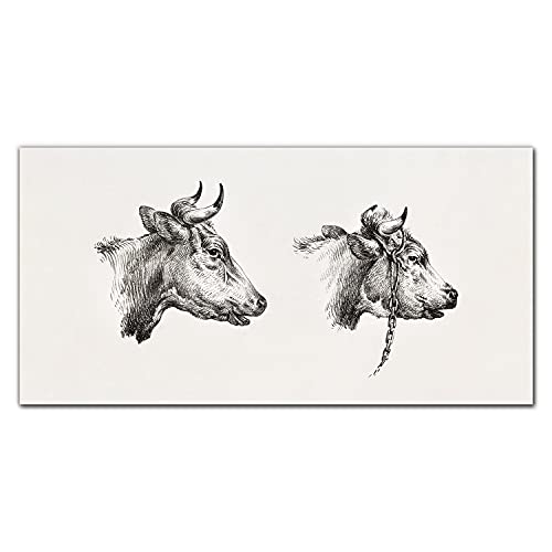 Tableau en verre acrylique vache 100x50 cm pour illuminer un mur sombre