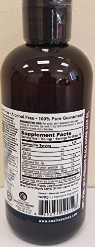 Amazing Herbs Black Seed Oil- 12 Oz. Premium 100% Pure Cold Pressed Black Cumin Seed Oil -12 Oz - Dietary Supplement for Healthy Immune System & Inflammatory Response