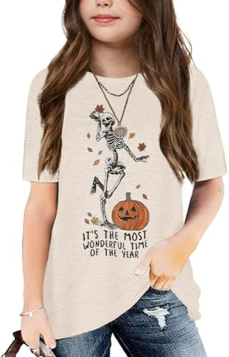 Image of Graphic Tees for Girls Kids Summer Tops Crewneck Short Sleeve T Shirt 5-14 Years