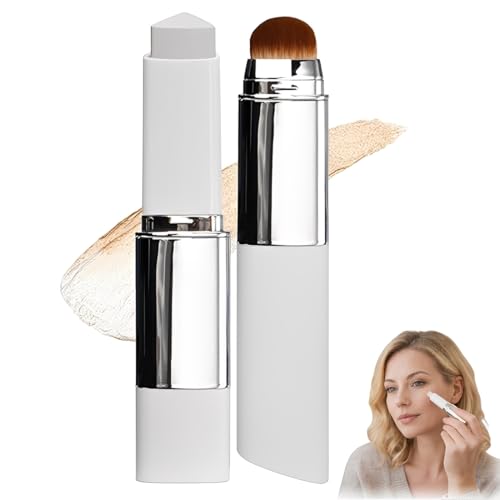 IWIDYA Base Maquillaje Barra Chartming Con Brocha,Crema Blanca Cambia De Color,Corrector Alta Cobertura,Resistente Agua Y Al Sudor,Base coreana,Cobertura Profesional,(Color natural l)-(A)