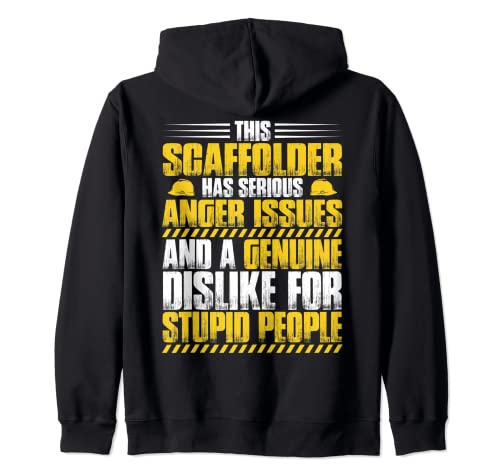 Scaffolding Anger Issues Scaffold Builder Scaffolder Zip Hoodie, Black