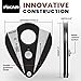 Xikar Xi2 Cigar Cutter - Precision Double Guillotine Cigar Snipper with 440 Stainless Steel Blades, Noir Finish | Rockwell C Rated 54 to 60 Ring Gauge Cigar Clipper - Ergonomic Teardrop Design