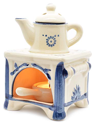 Piquaboo Bruciatore Cera Stile Fornello Diffusore Olio Ceramica Lucida